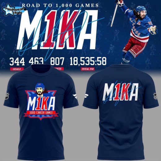 Limited Edition New York Rangers Mika Zibanejad 1,000 Career National Hockey League Games Shirt
