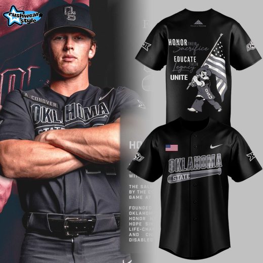 Limited Edition Oklahoma State Cowboys Salute To Service Jersey Black Ver2