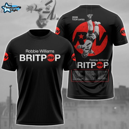 Limited Edition Robbie Williams Tour 2026 3D T-Shirt