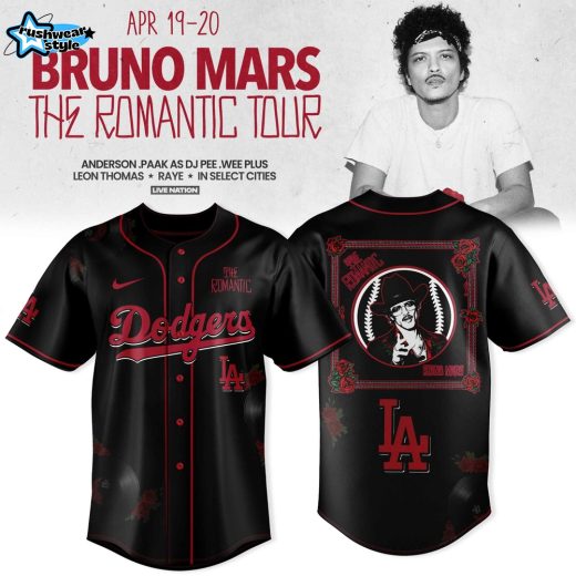 Los Angeles Dodgers x Bruno Mars Romantic Tour 2026 Premium Jersey