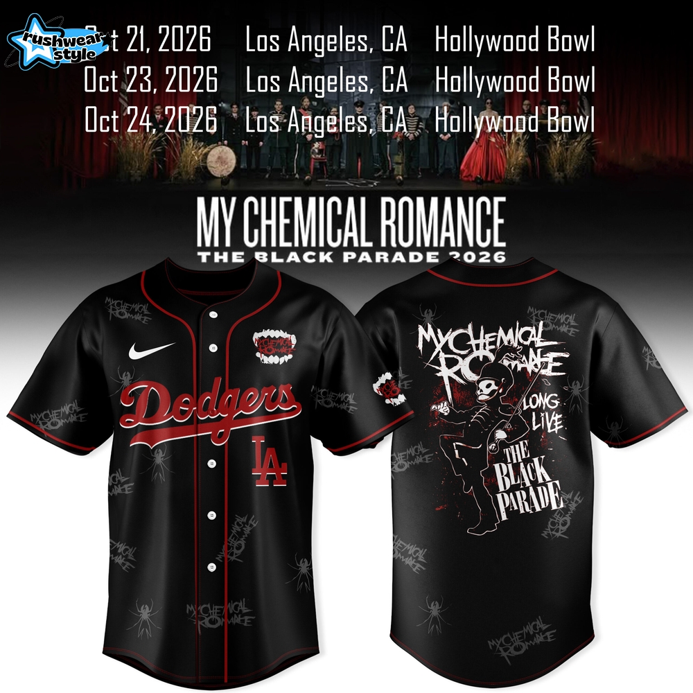 Los Angeles Dodgers x My Chemical Romance The Black Parade 2026 Limited Collection Jersey Los Angeles Dodgers x My Chemical Romance The Black Parade 2026 Limited Collection Jersey