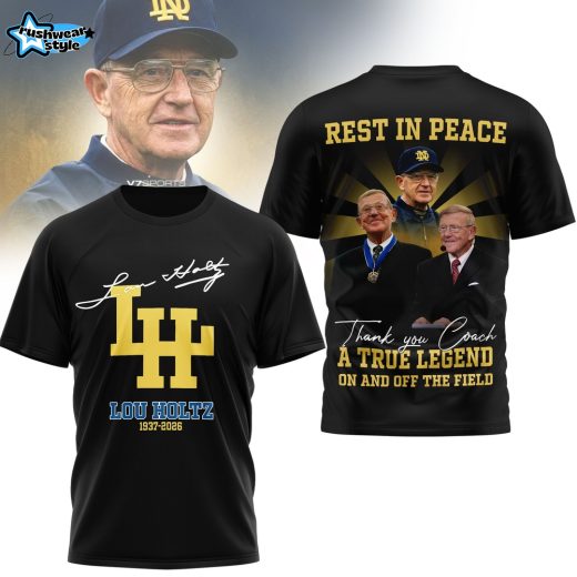 Lou Holtz Memorial Tribute 1937 2026 Rest In Peace Coach Legend T-Shirt