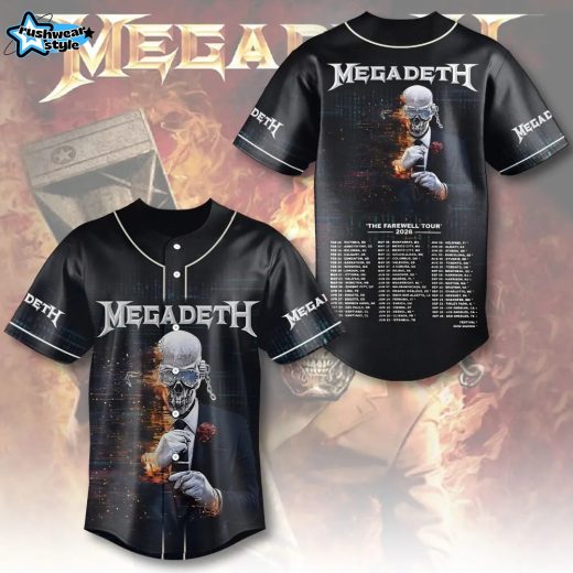 Megadeth 2026 World Tour Baseball Jersey