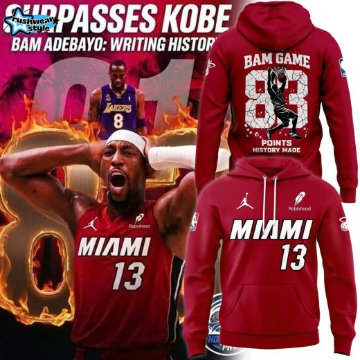Miami Heat - Bam Adebayo 83-Point History Limited Hoodie Red