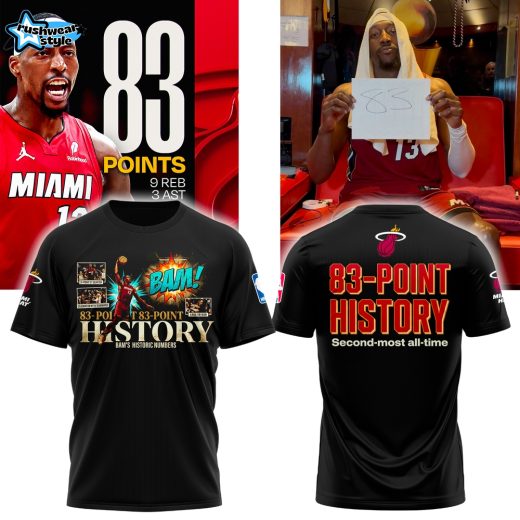 Miami Heat - Bam Adebayo 83-Point History Limited T-Shirt