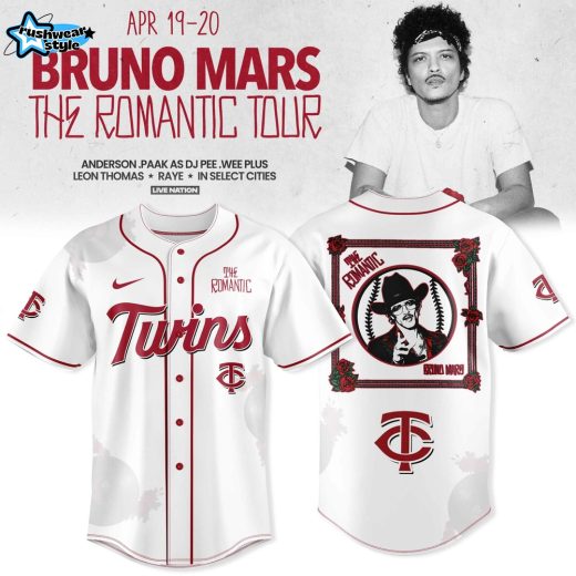 Minnesota Twins x Bruno Mars Romantic Tour 2026 Premium Jersey Collection