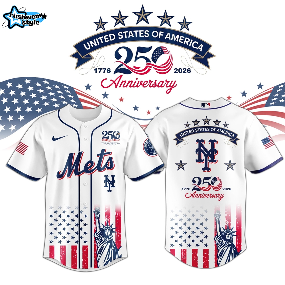 New York Mets America 250 Special Edition Baseball Jersey New York Mets America 250 Special Edition Baseball Jersey