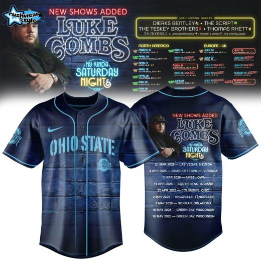 Ohio State My Kinda Saturday Night Tour 2026 Baseball Jersey – Country Music Concert Fan Shirt