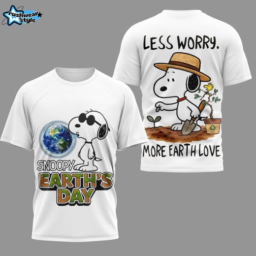 Peanuts Earth Day "Less Worry. More Earth Love" T-shirt