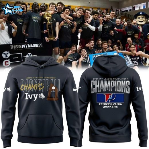 Pennsylvania Quakers Blue 84 Unisex 2026 Ivy League Men's Basketball Tournament Champions Hoodie (Updated Version)