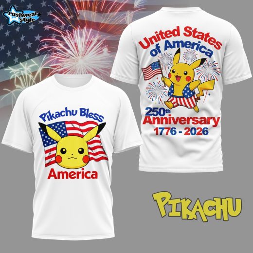 Pikachu celebrating the United States' 250th anniversary 3D Shirt