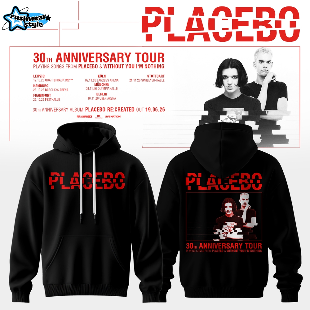 Placebo 30th Anniversary Tour Black Hoodie Ver2 Placebo 30th Anniversary Tour Black Hoodie Ver2