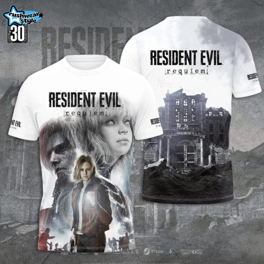 Resident Evil Requiem 2026 3D Graphic T-Shirt