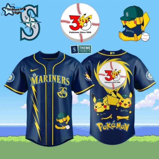 Seattle Mariners MLB x Pokémon 30th Anniversary 2026 Limited Edition Jersey