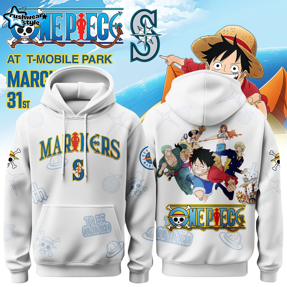 Seattle Mariners x One Piece Night 2026 Limited Edition Hoodie White Seattle Mariners x One Piece Night 2026 Limited Edition Hoodie White