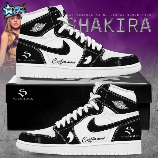 Shakira Las Mujeres Ya No Lloran World Tour 2026 Custom Name Black Air Jordan 1 Shoes