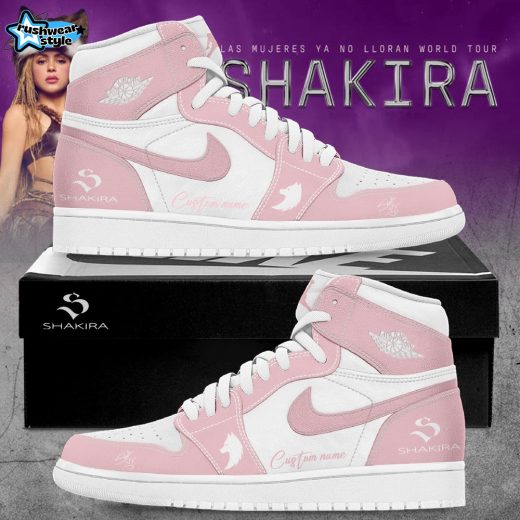 Shakira Las Mujeres Ya No Lloran World Tour 2026 Custom Name Pink Air Jordan 1 Shoes