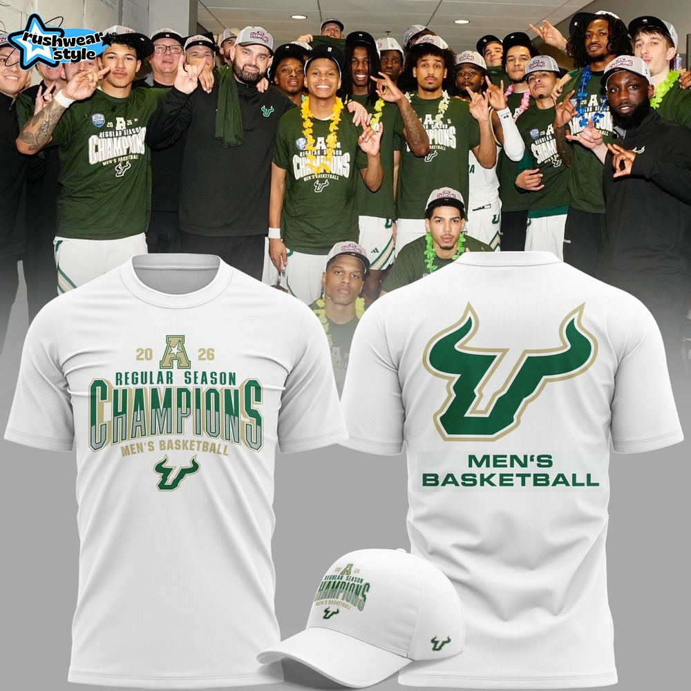 South Florida Bulls Men’s Basketball 2026 Regular Season Champions T-Shirt South Florida Bulls Men’s Basketball 2026 Regular Season Champions T-Shirt