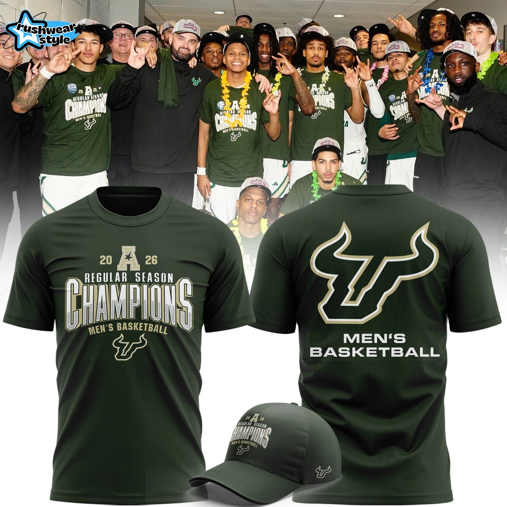 South Florida Bulls Men’s Basketball 2026 Regular Season Champions T-Shirt South Florida Bulls Men’s Basketball 2026 Regular Season Champions T-Shirt
