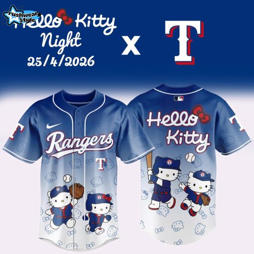 Texas Rangers MLB x Hello Kitty Night 2026 Edition Jersey - Blue White