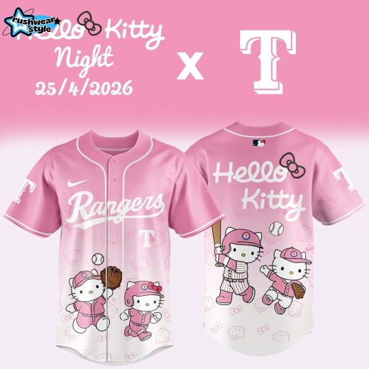 Texas Rangers MLB x Hello Kitty Night 2026 Edition Jersey - Pink White