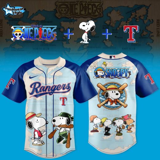 Texas Rangers MLB x Snoopy x One Piece 2026 Edition Jersey