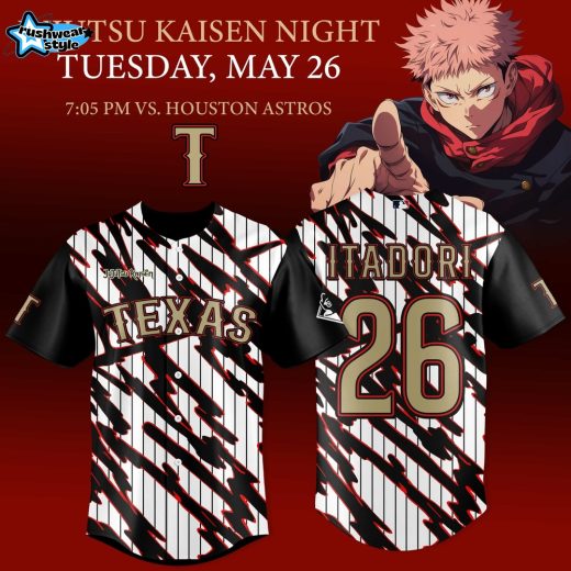 Texas Rangers x Jujutsu Kaisen Night 2026 Jersey Collection ( Itadori Number )