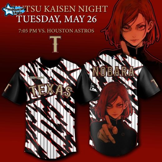 Texas Rangers x Jujutsu Kaisen Night 2026 Jersey Collection ( Nobara )
