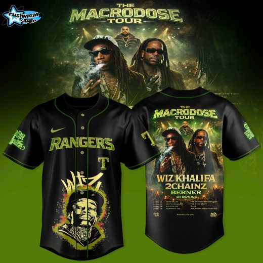 Texas Rangers x Wiz Khalifa – The Macrodose Tour 2026 Special Baseball Jersey
