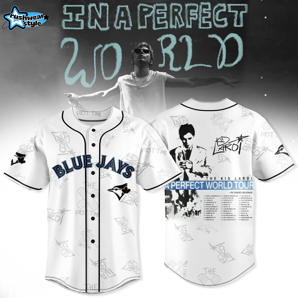 Toronto Blue Jays x The Kid LAROI A Perfect World Tour Jersey Toronto Blue Jays x The Kid LAROI A Perfect World Tour Jersey