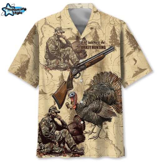 Vintage Turkey Hunting Hawaiian Shirt