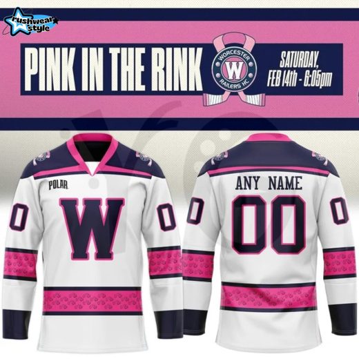 Worcester Railers 2026 Pink in the Rink Hockey Jersey